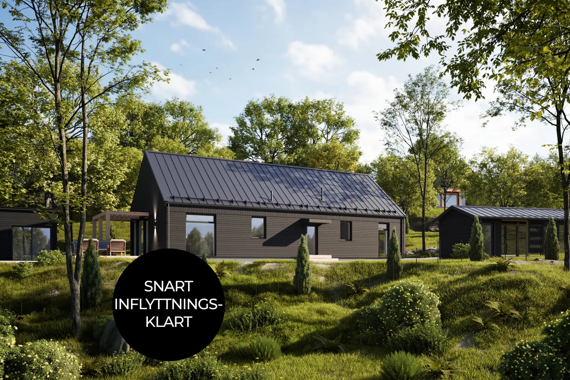 Huset sett från tomtens norra sida